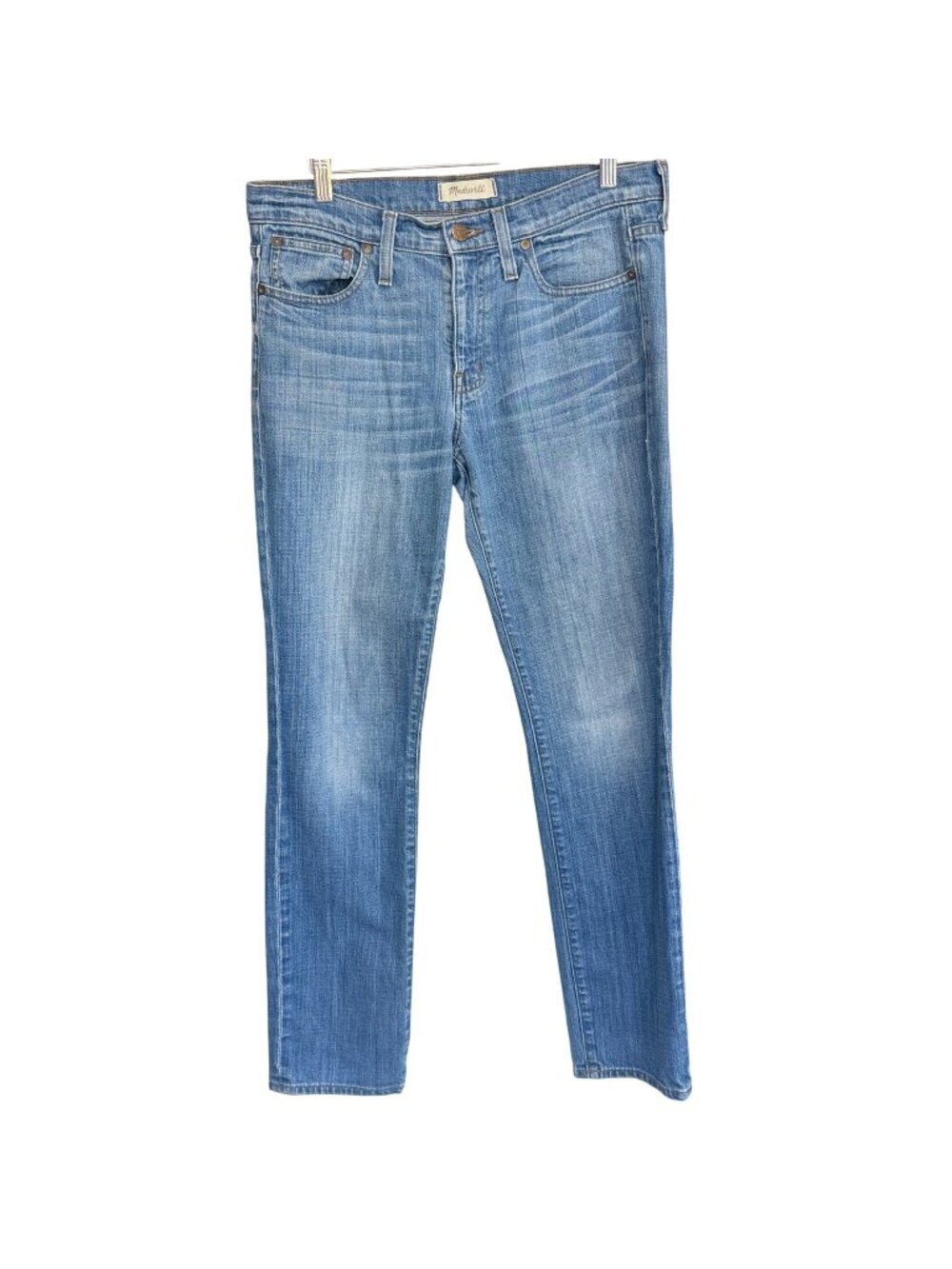 Madewell Slim Boyjean Womens 27 Blue Denim Stretch Mid Rise Straight